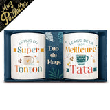 Coffret duo Mug Tonton + Tata Paillettes