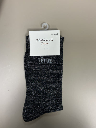 Chaussettes lurex mots TÊTUE