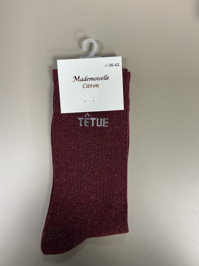 Chaussettes lurex mots TÊTUE