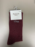 Chaussettes lurex mots TÊTUE