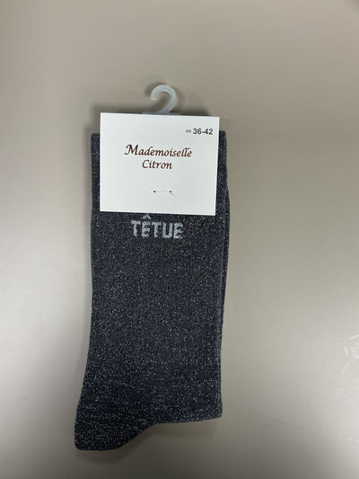 Chaussettes lurex mots TÊTUE