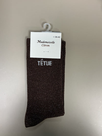 Chaussettes lurex mots TÊTUE