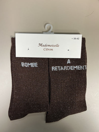 Chaussettes mots lurex BOMBE À RETARDEMENT