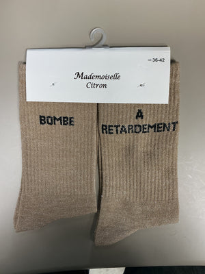 Chaussettes mots lurex BOMBE À RETARDEMENT