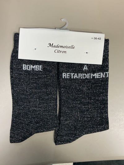 Chaussettes mots lurex BOMBE À RETARDEMENT