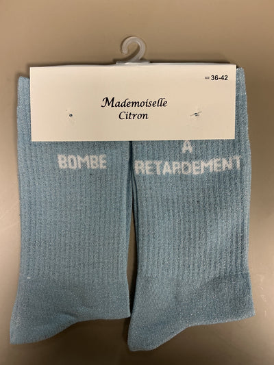 Chaussettes mots lurex BOMBE À RETARDEMENT