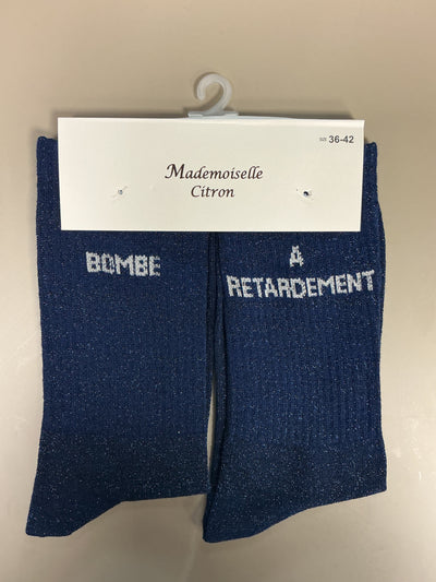 Chaussettes mots lurex BOMBE À RETARDEMENT
