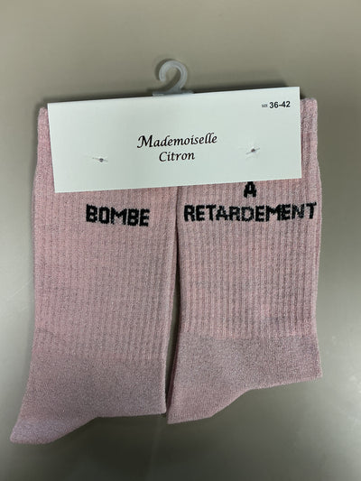 Chaussettes mots lurex BOMBE À RETARDEMENT