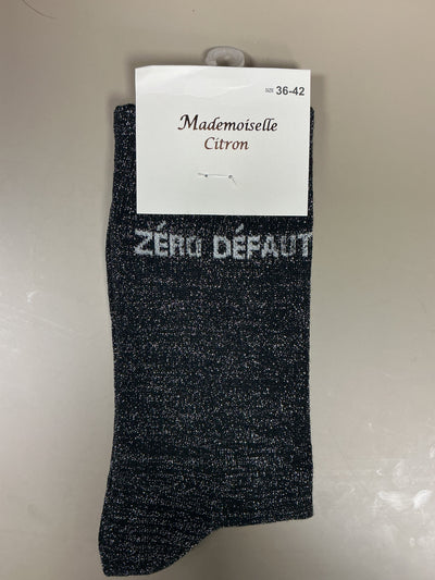 Chaussettes lurex mots ZÉRO DÉFAUT