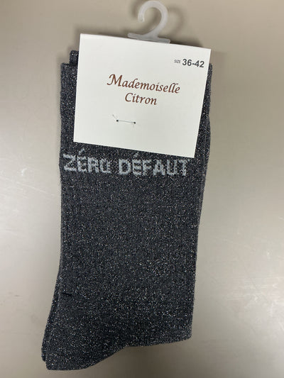 Chaussettes lurex mots ZÉRO DÉFAUT