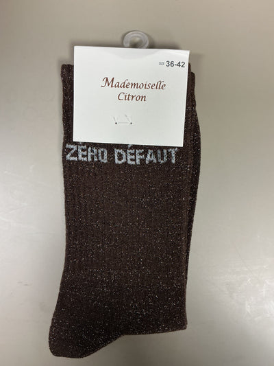 Chaussettes lurex mots ZÉRO DÉFAUT