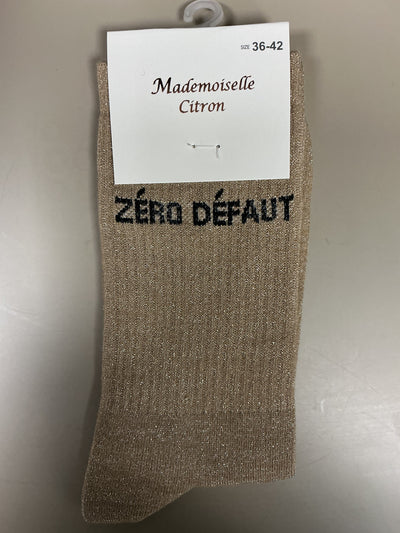 Chaussettes lurex mots ZÉRO DÉFAUT