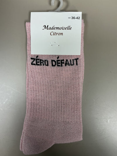 Chaussettes lurex mots ZÉRO DÉFAUT