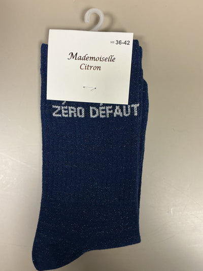 Chaussettes lurex mots ZÉRO DÉFAUT