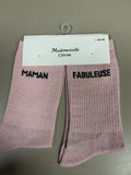 Chaussettes lurex mots MAMAN FABULEUSE