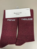 Chaussettes lurex mots MAMAN FABULEUSE