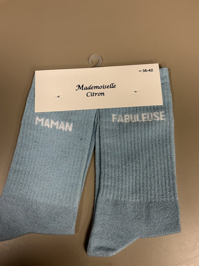 Chaussettes lurex mots MAMAN FABULEUSE