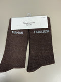 Chaussettes lurex mots MAMAN FABULEUSE