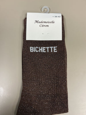 Chaussettes lurex mots BICHETTE