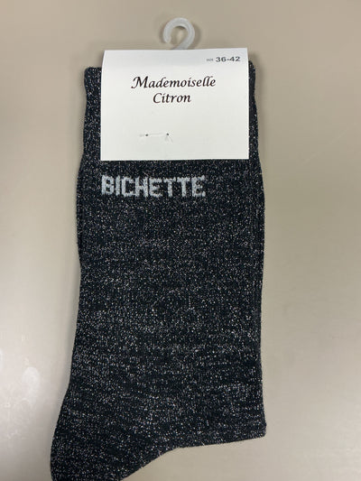 Chaussettes lurex mots BICHETTE