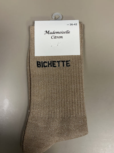 Chaussettes lurex mots BICHETTE