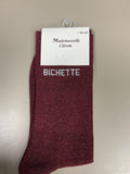 Chaussettes lurex mots BICHETTE