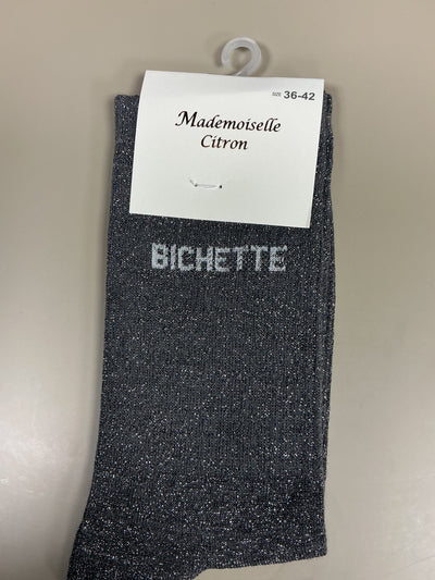 Chaussettes lurex mots BICHETTE
