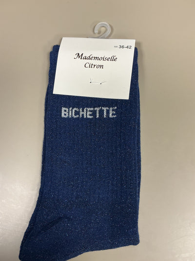 Chaussettes lurex mots BICHETTE