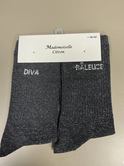 Chaussettes lurex mot DIVA RÂLEUSE