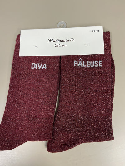 Chaussettes lurex mot DIVA RÂLEUSE
