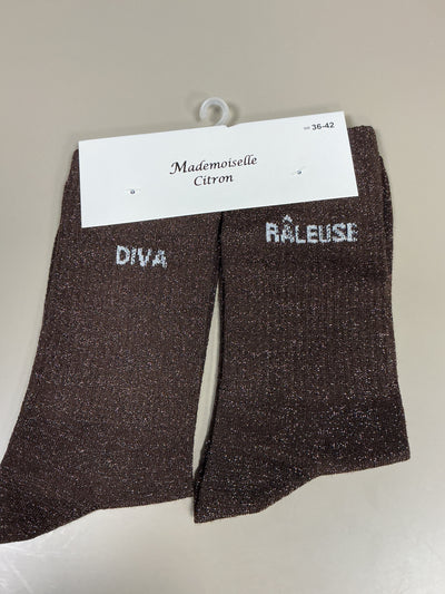 Chaussettes lurex mot DIVA RÂLEUSE