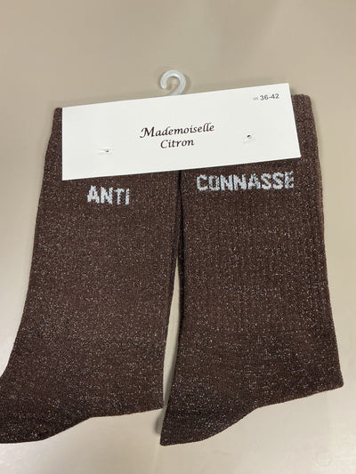 Chaussettes lurex mot ANTI CONASSE