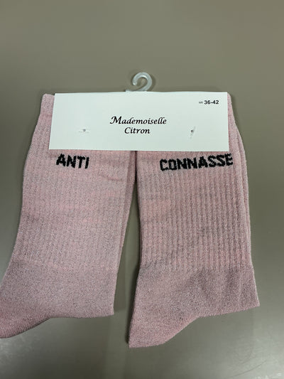 Chaussettes lurex mot ANTI CONASSE