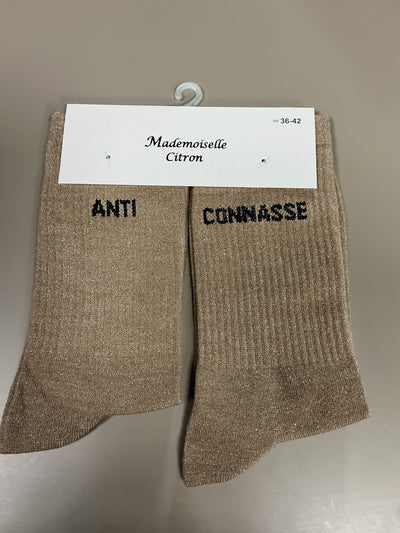 Chaussettes lurex mot ANTI CONASSE