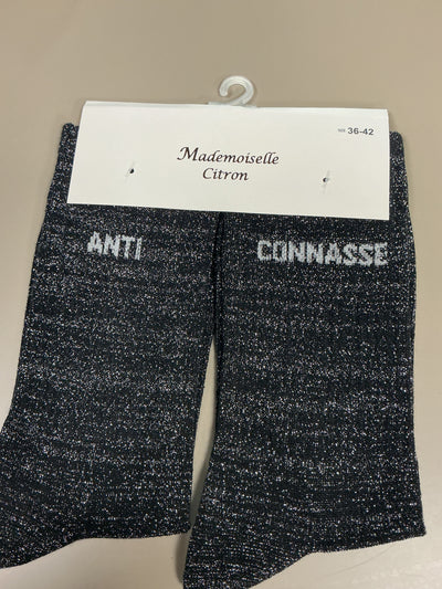 Chaussettes lurex mot ANTI CONASSE