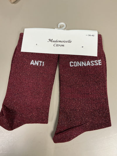 Chaussettes lurex mot ANTI CONASSE