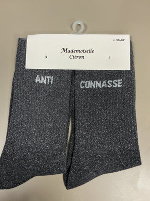 Chaussettes lurex mot ANTI CONASSE