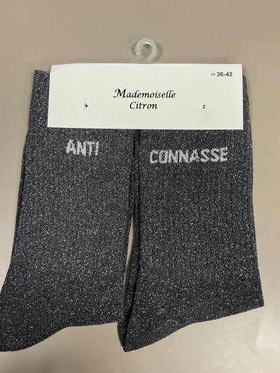 Chaussettes lurex mot ANTI CONASSE