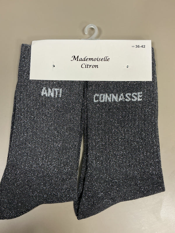 Chaussettes lurex mot ANTI CONASSE