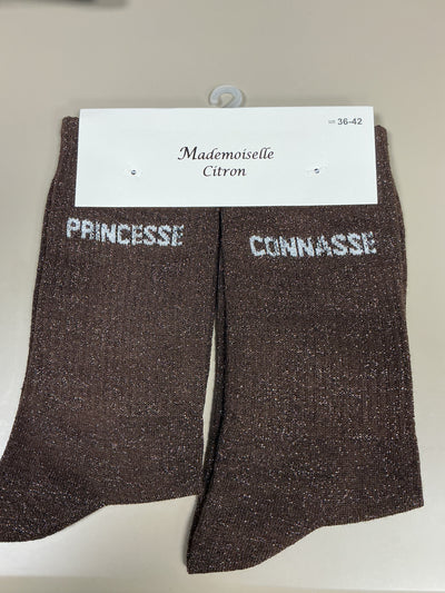 Chaussettes lurex mots PRINCESSE CONNASSE