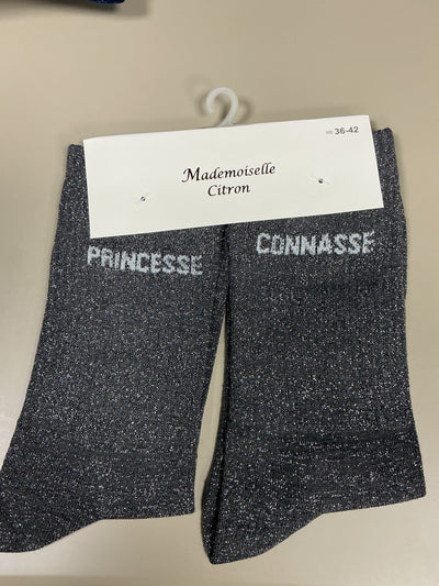 Chaussettes lurex mots PRINCESSE CONNASSE