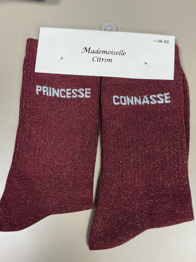 Chaussettes lurex mots PRINCESSE CONNASSE