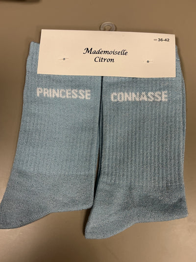 Chaussettes lurex mots PRINCESSE CONNASSE