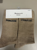 Chaussettes lurex mots PRINCESSE CONNASSE