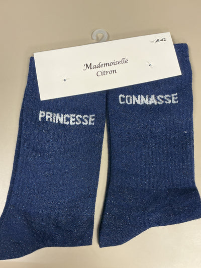 Chaussettes lurex mots PRINCESSE CONNASSE