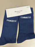 Chaussettes lurex mots PRINCESSE CONNASSE