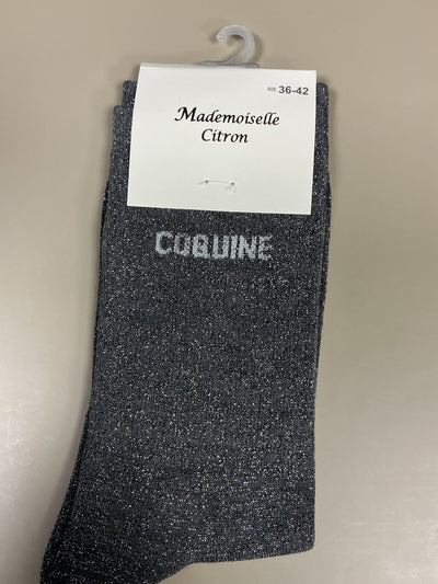 Chaussettes lurex mot COQUINE