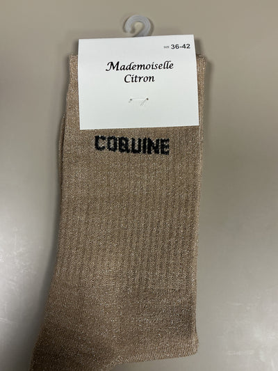 Chaussettes lurex mot COQUINE