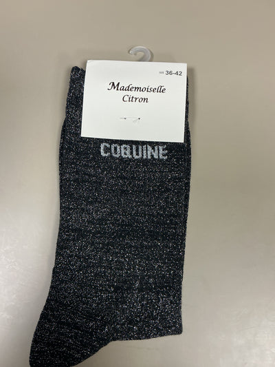 Chaussettes lurex mot COQUINE