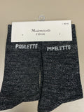 Chaussettes lurex mot POULETTE PIPELETTE